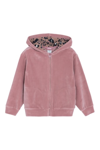 Sweat à capuche en velours - Vieux rose