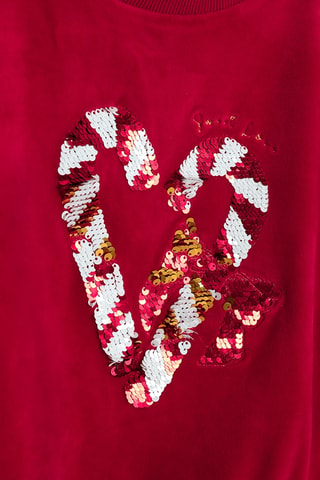 Sweat en velours - Rouge