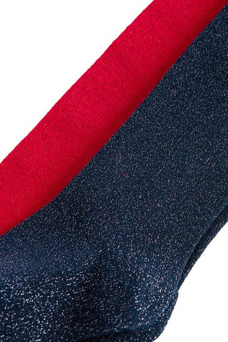 2 collants - Rouge et bleu marine