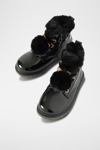 Bottines fourrées vernies - Noir