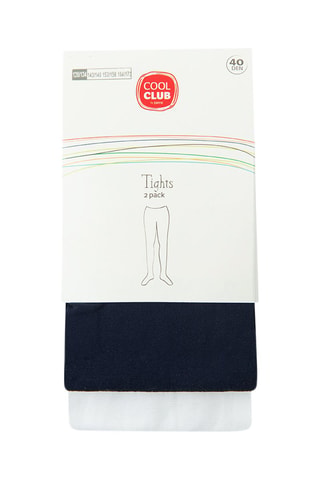 Collant - 40 deniers - Bleu marine et blanc