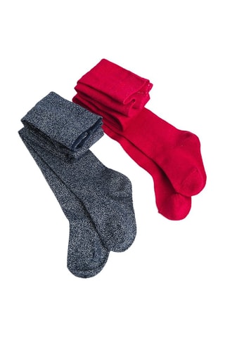 2 collants - Azul-marinho e vermelho