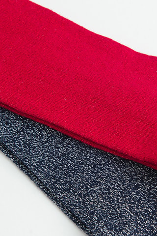 2 collants - Azul-marinho e vermelho