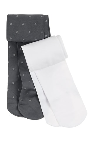 2 collants - Gris et blanc