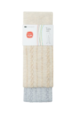 2 collants - Beige et ciel