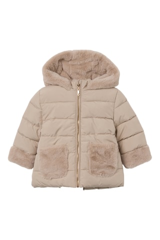 Chaqueta con capucha - Beige