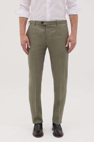 Pantalón chino de lino - Caqui