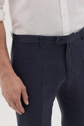Pantalón chino de lino - Azul