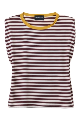Camiseta - Blanco y marrón