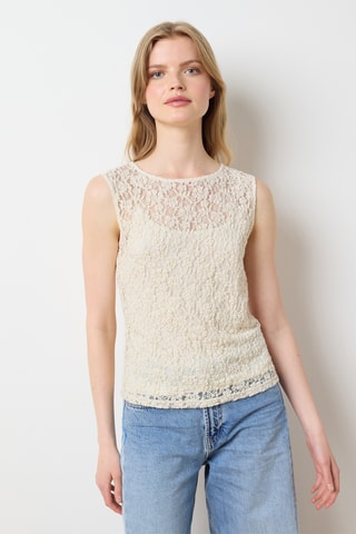 Top de encaje - Blanco