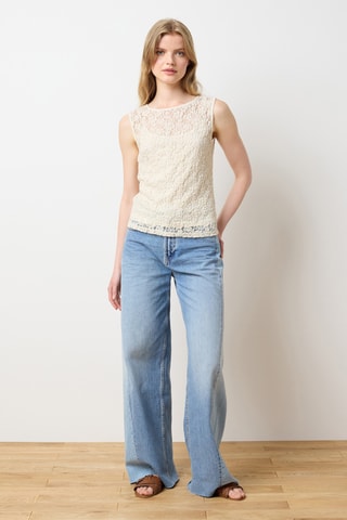 Top de encaje - Blanco