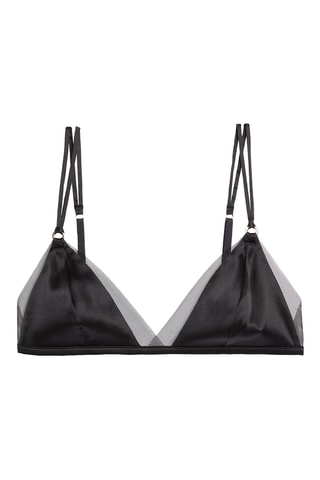 Soutien-gorge en soie Midnight - Noir