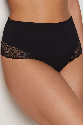 Tanga taille haute Power lace - Noir