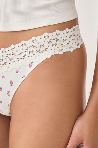 Tanga Sweet print S25 - Blanc