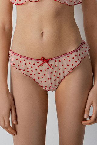 Tanga Voleuse - Blanc et rouge
