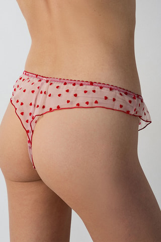 Tanga Voleuse - Blanc et rouge