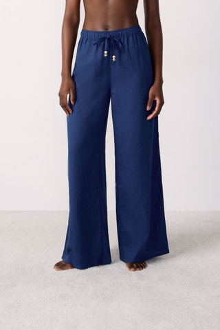 Pantalon de plage en lin Adria - Bleu marine