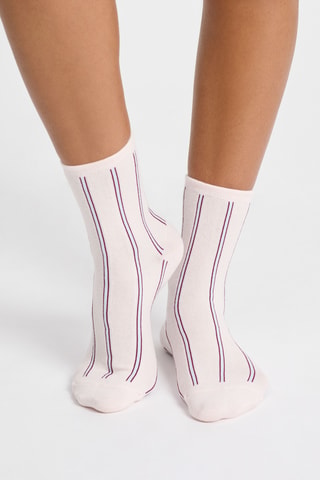 3 paires de chaussettes Galika - Bordeaux et beige