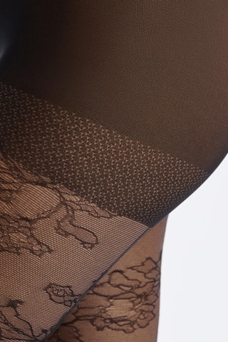 Collant Fleuris Show - Noir
