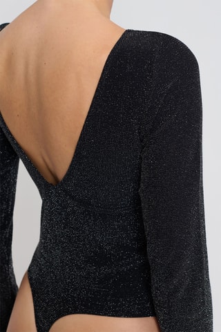 Body-string Amande Shiny - Noir