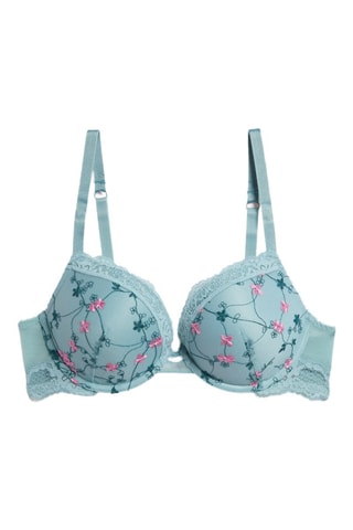 Soutien-gorge push-up Escapadebroderie - Ciel