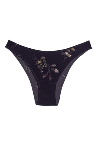 Tanga en velours Magique - Noir