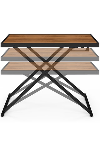 Mesa de comedor elevable de vidrio Oleg - 100 x 60 x 50/64/74,5 cm