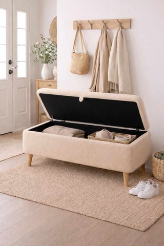 Banc-coffre - Beige - 90 x 45 x 30 cm