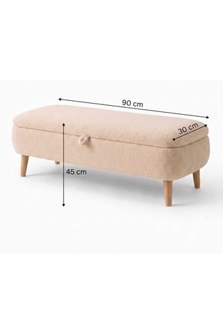 Banc-coffre - Beige - 90 x 45 x 30 cm