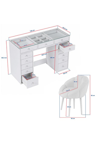 Coiffeuse et chaise - Blanc