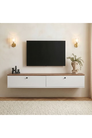 Meuble TV 2 abattants - 160 x 25 x 25 cm
