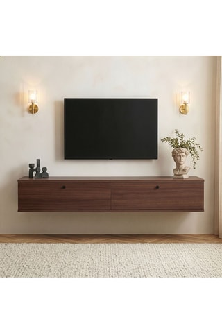 Meuble TV 2 abattants - 160 x 25 x 25 cm