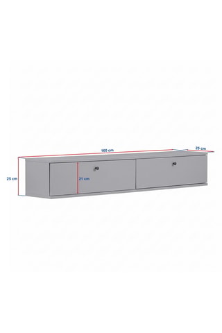 Meuble TV 2 abattants - 160 x 25 x 25 cm