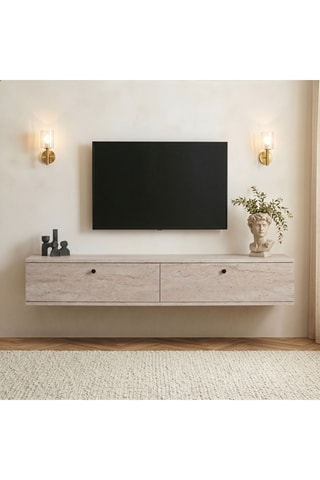 Meuble TV 2 abattants - 160 x 25 x 25 cm