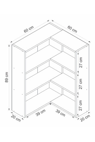 Étagère 6 niveaux - 60 x 89 x 20 cm