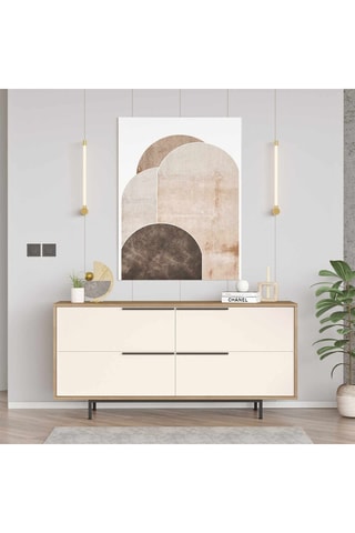 Console 4 abattants - 160 x 62,3 x 44,5 cm