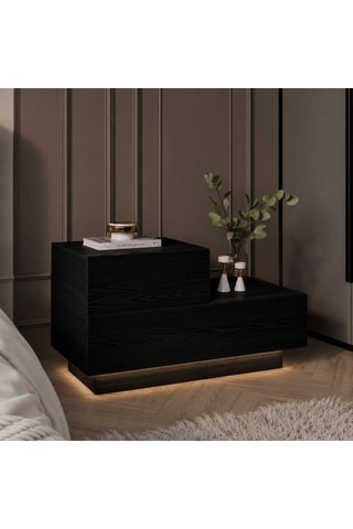 Table de chevet 2 tiroirs - 70 x 38,3 x 35 cm