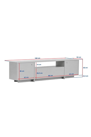Meuble TV 2 portes - 180 x 46 x 35 cm