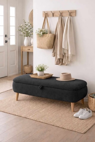Banc-coffre - Gris foncé - 90 x 30 x 45 cm