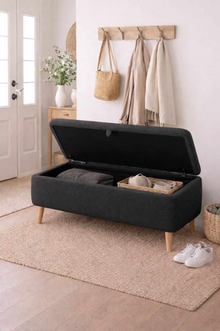 Banc-coffre - Gris foncé - 90 x 30 x 45 cm