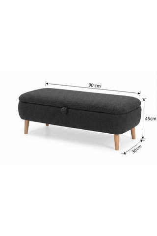 Banc-coffre - Gris foncé - 90 x 30 x 45 cm