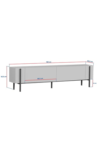 Meuble TV 2 abattants - 180 x 45,5 x 29,5 cm