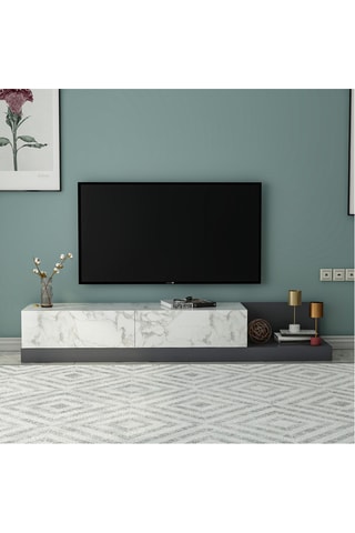 Meuble TV 2 abattants - 180 x 30 x 37 cm