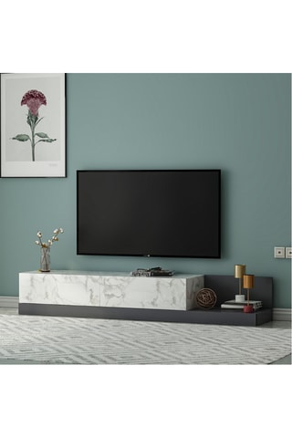 Meuble TV 2 abattants - 180 x 30 x 37 cm