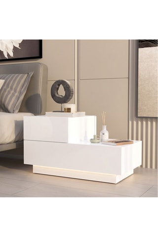Table de chevet 2 tiroirs - 70 x 38,3 x 35 cm