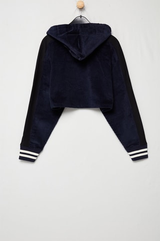 Sudadera crop top con capucha - Azul marino