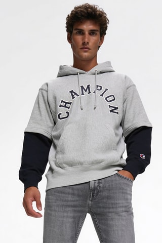 Sudadera con capucha - Gris claro jaspeado