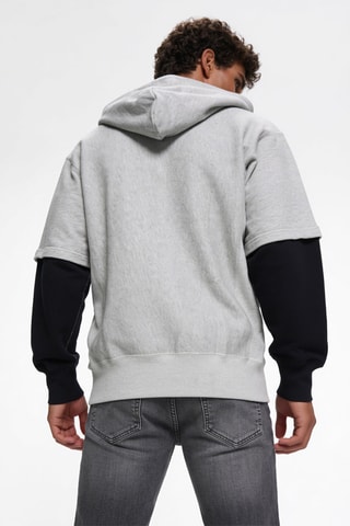 Sudadera con capucha - Gris claro jaspeado