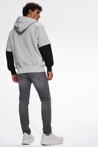 Sudadera con capucha - Gris claro jaspeado