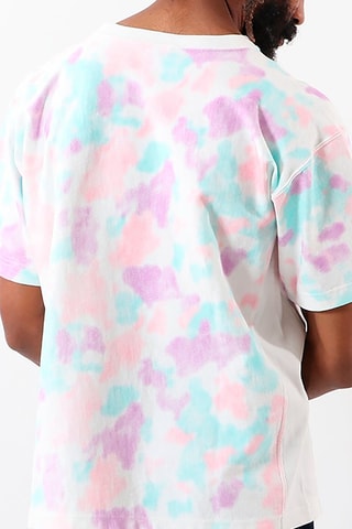 Camiseta tie-dye - Blanco y turquesa